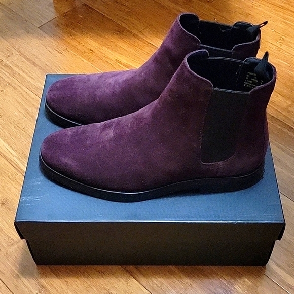 Coach Suede Chelsea Boots Oxblood Size 7 - Picture 1 of 6